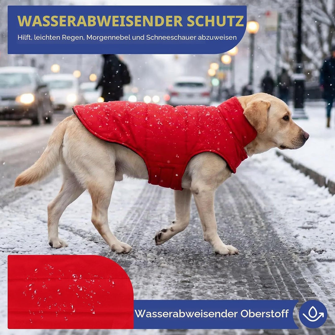 ASENKU Hundemantel für Grosse Hunde 3XL,Warme Hundemantel Winter, Fleece Hundejacke Reversible wasse