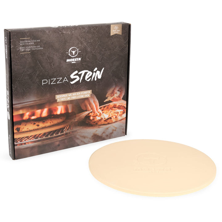 MOESTA-BBQ 10373 Pizzastein No. 1 - Rund 36,5cm Durchmesser - Cordierit Naturstein - Italienischer G
