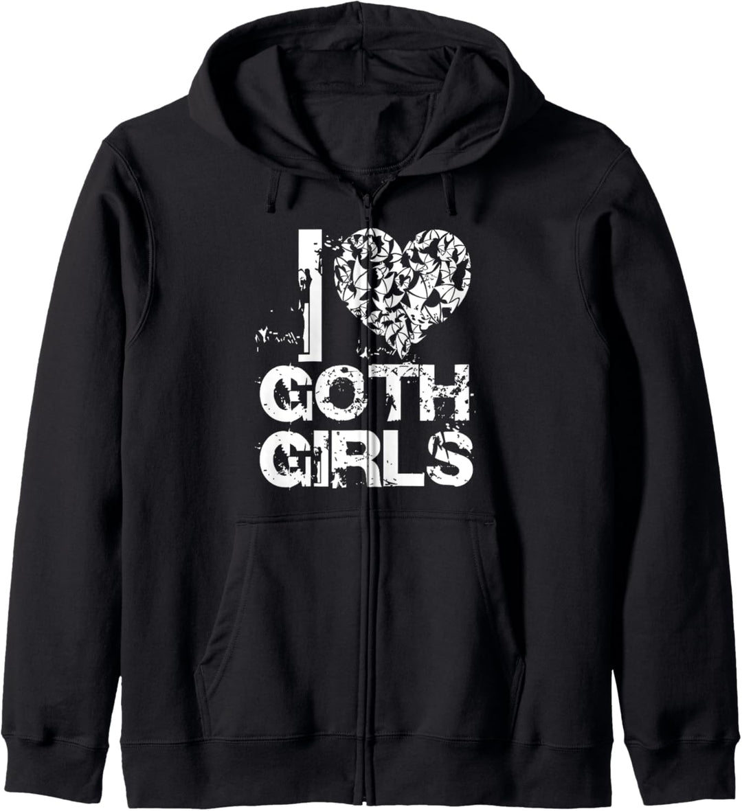 I Heart Goth Mädchen Grunge Gothic Fashion I love Gothic Girls Kapuzenjacke