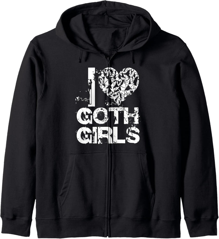 I Heart Goth Mädchen Grunge Gothic Fashion I love Gothic Girls Kapuzenjacke