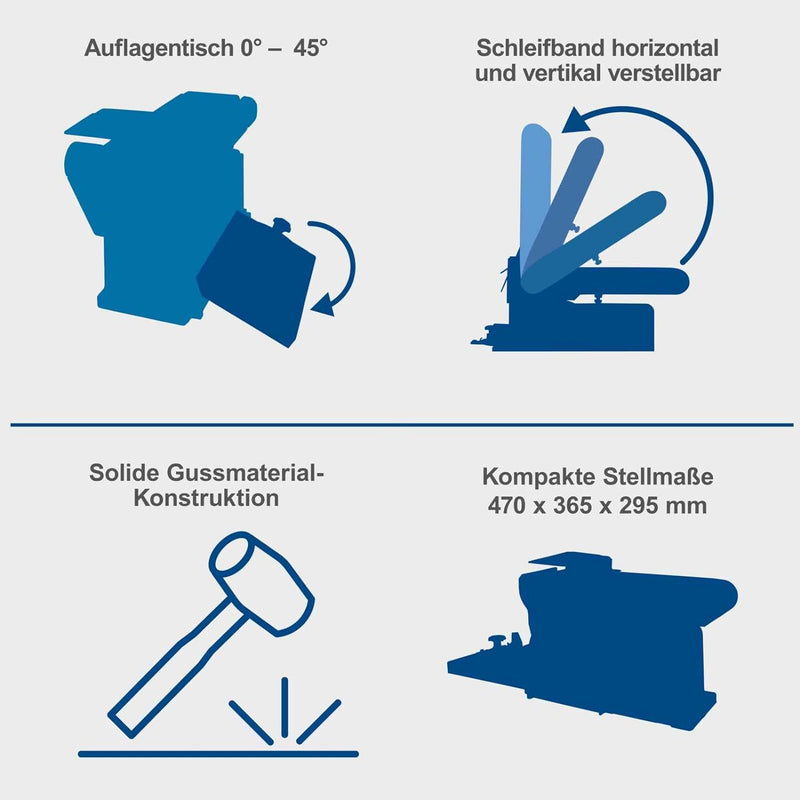 Scheppach Band -& Tellerschleifer BTS800 Bandschleifer | 370W Leistung | Bandlänge 715mm - Breite 10