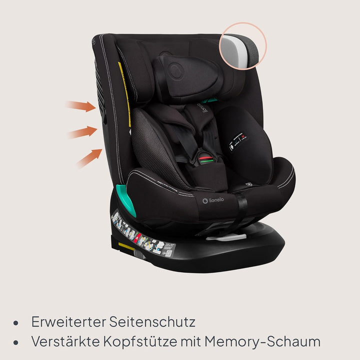 Lionelo Bastiaan i-Size One 360o drehbarer Autositz für Kinder von 40-150 cm, Montage in Fahrtrichtu