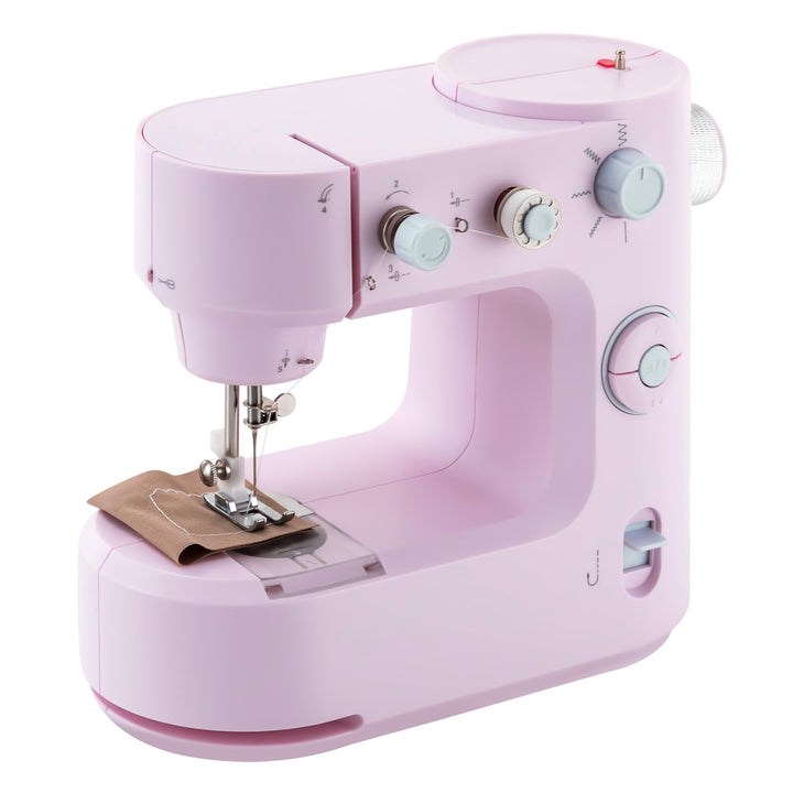 MINRS Nähmaschine Mini-Nähmaschine Nähmaschine Kinder mit Fusspedal(LED Licht, 5 Stichmuster, Fadena