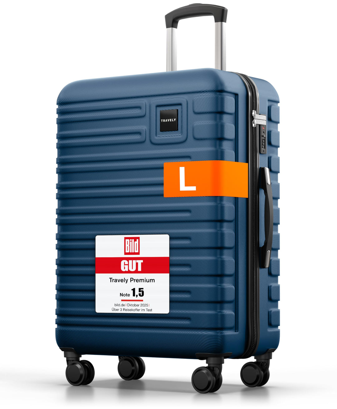 Travely Premium Koffer 24" Jede Menge Platz mit mehr als 75L Volumen, sehr robuster Hartschalen Koff