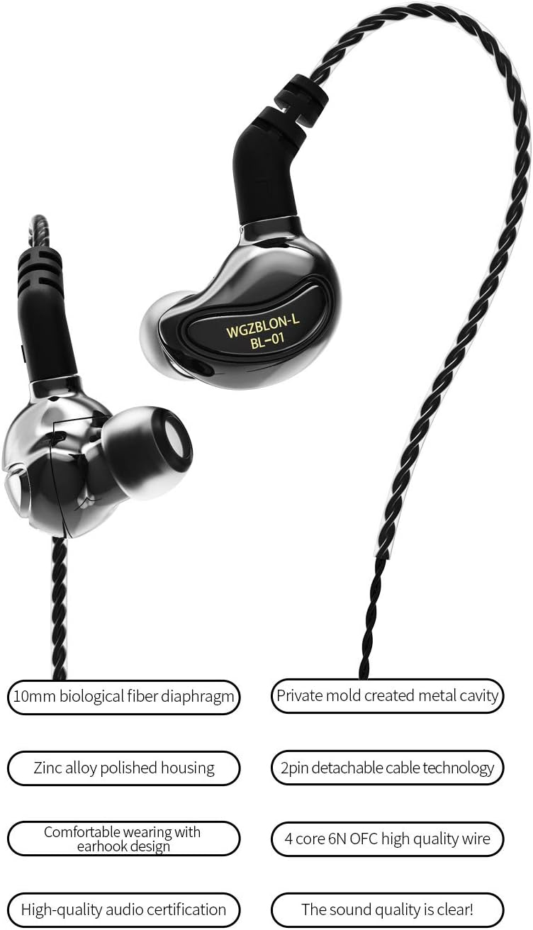 HiFiHear WGZBLON BL01 In-Ear-Ohrhörer, 10 mm Biology Fiber Diaphragm Driver In-Ear-Kopfhörer. Hochgl