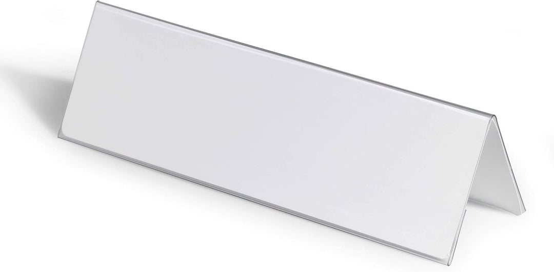Durable Tischnamensschild 105/210x297 mm, transparent mit weisser Papiereinlage, 25 Stück, 805319 10