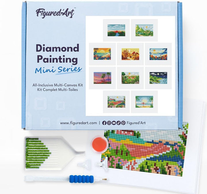 Figured'Art Mini Serie Diamond Painting Erwachsene - Sommerlandschaften - Premium-Box mit 10 Stück 1