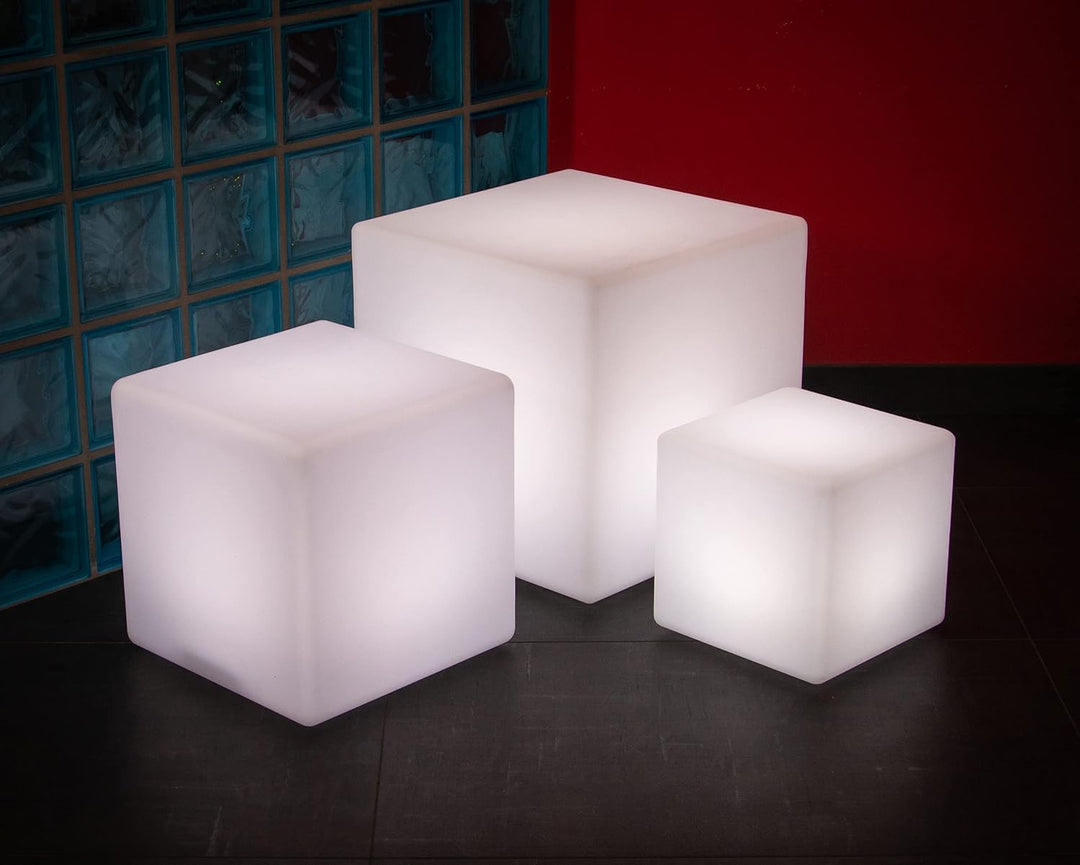 LED-Highlights Led Würfel 50x50 cm Leuchtwürfel Outdoor Aufladbar mit Akku und Fernbedienung RGB Far