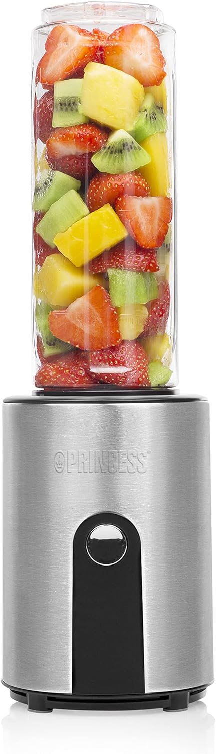 Princess Smoothie Maker to go - Standmixer mit Trinkflasche, 600ml Tritan Behälter, 300 Watt, 217401