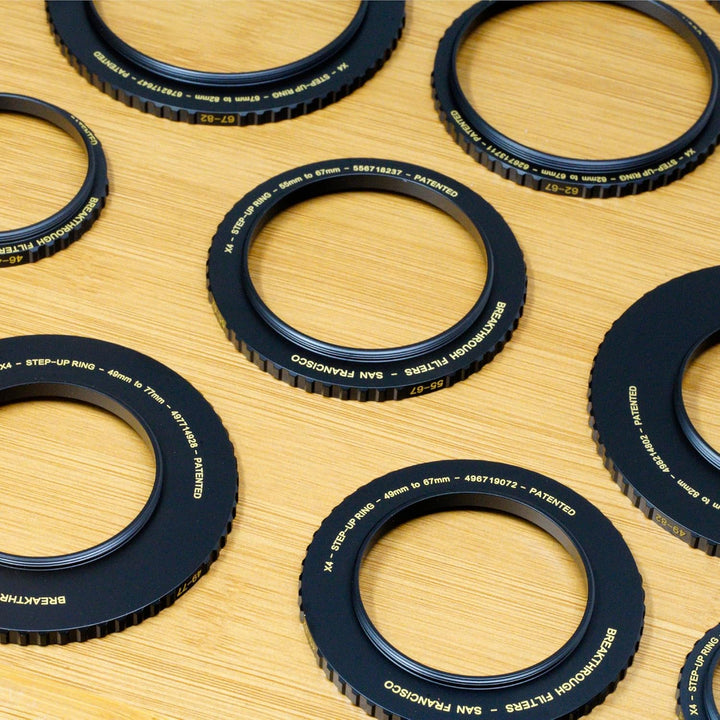 Breakthrough Photography Step-Up Objektiv-Adapterring für Filter, 55 mm auf 82 mm, aus CNC-gefrästem