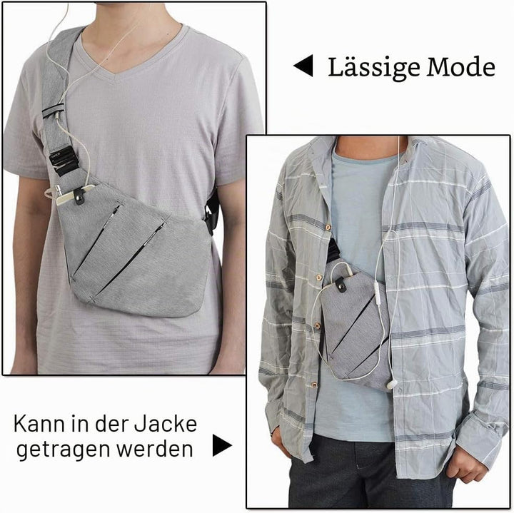 OSOCE Umhängetaschen Herren Wasserfeste Mini Bauchtasche Mehrere Taschen Schultertasche Anti-Diebsta