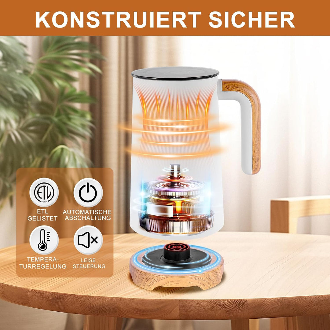 Elektrischer Milchaufschäumer, Automatischer Warm- und Kaltschaumbereiter und Milchwärmer (4-in-1) m