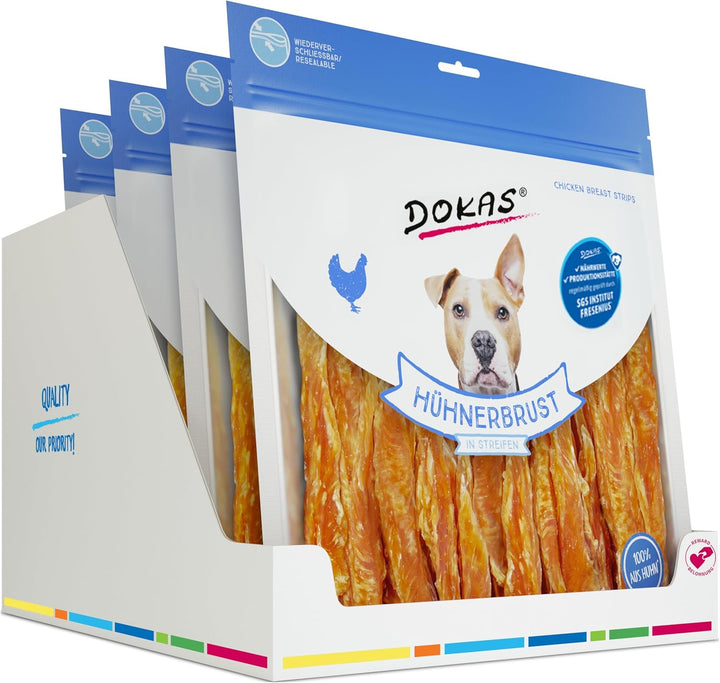 DOKAS Getreidefreier Premium Snack in Streifen für Hunde – Ideal für zwischendurch