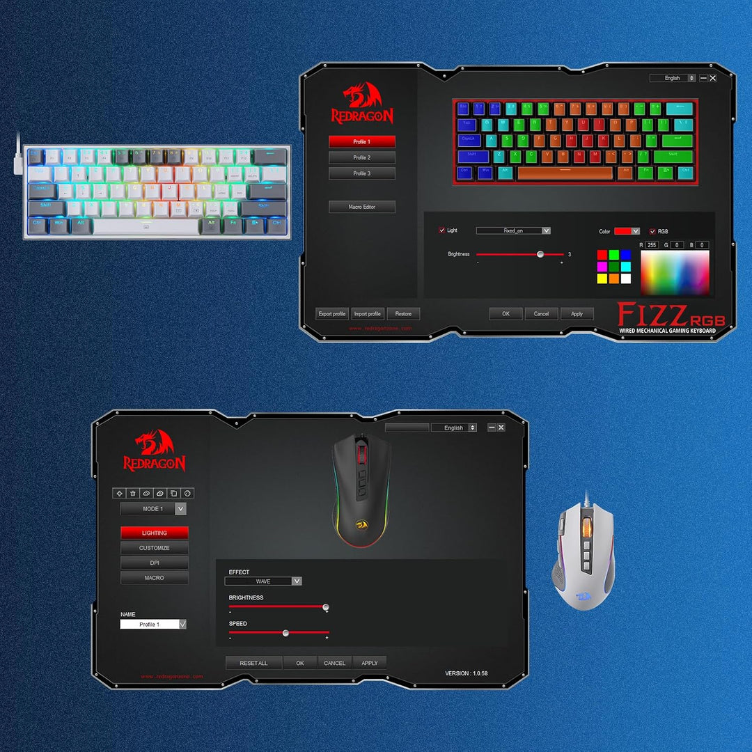 Redragon CB201 Gaming-Tastaturen &amp; -Mäuse Combos Kabel K617 M612 Weiss | kabelgebundenes Gaming Set