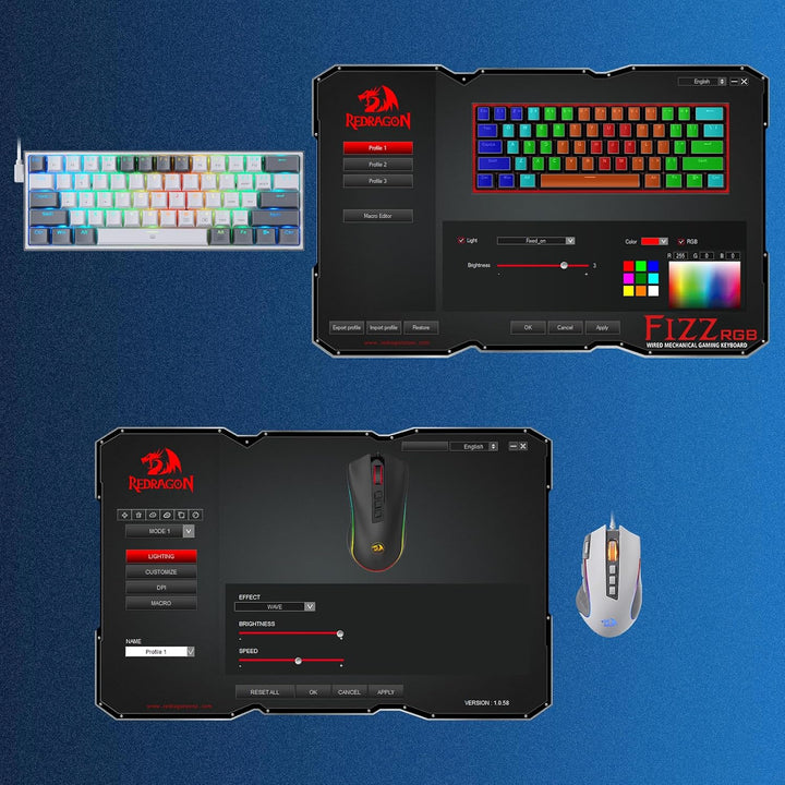 Redragon CB201 Gaming-Tastaturen &amp; -Mäuse Combos Kabel K617 M612 Weiss | kabelgebundenes Gaming Set