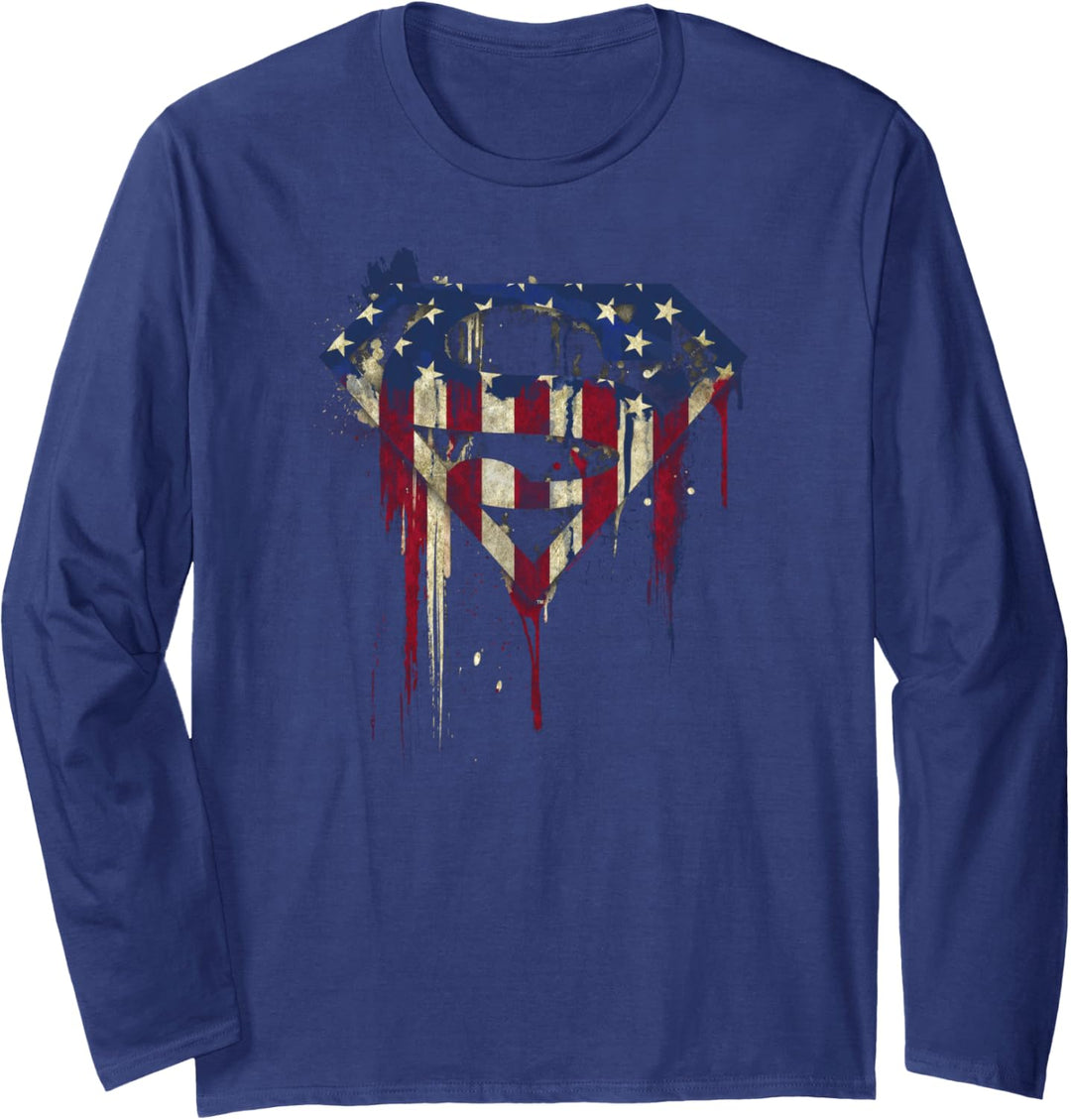 Superman Bleeding Shield Langarmshirt