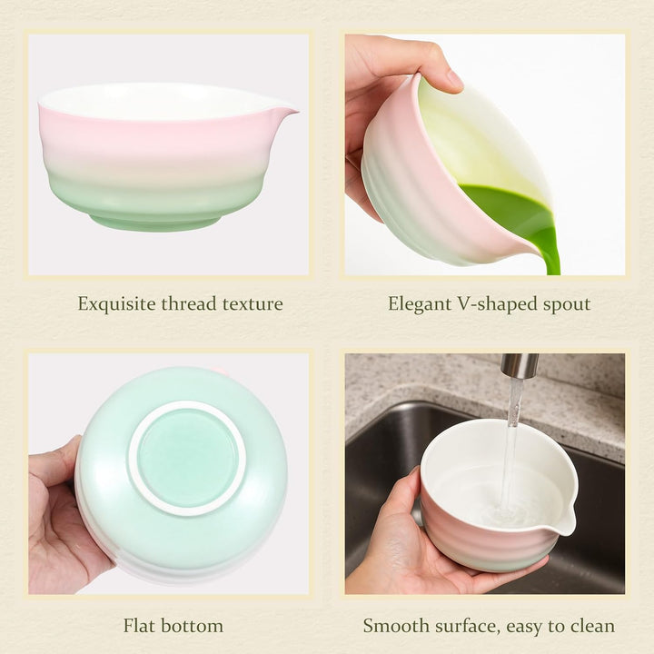 Matcha Set - 8 Stück Matcha Besen Tea Set, Matcha-Schale mit Ausgiesser, Bambus Matcha Whisk, Schauf
