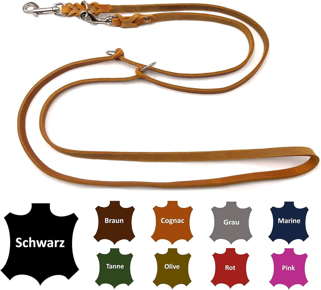 Hundeleine Fettleder kleine Hunde/grosse Hunde 2m / 2,40m / 2,80m / 3,50m / 5m Doppelleine verstellb