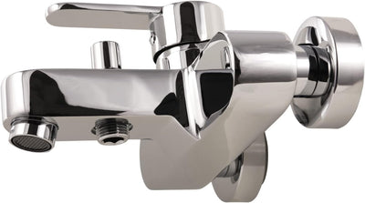 'aquaSu® Einhandmischer Sanmix Style für Wanne | Chrom | Wasserhahn | Einhebelmischer | Badewannenar
