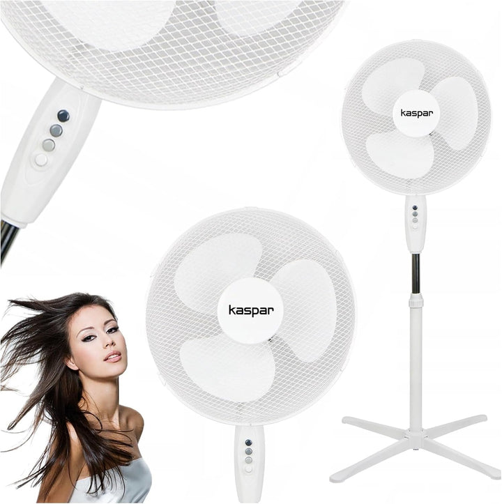 Kaspar Ventilator Standventilator mit 3 Windgeschwindigkeiten Oszillationsfunktion Schwenkfunktion 4