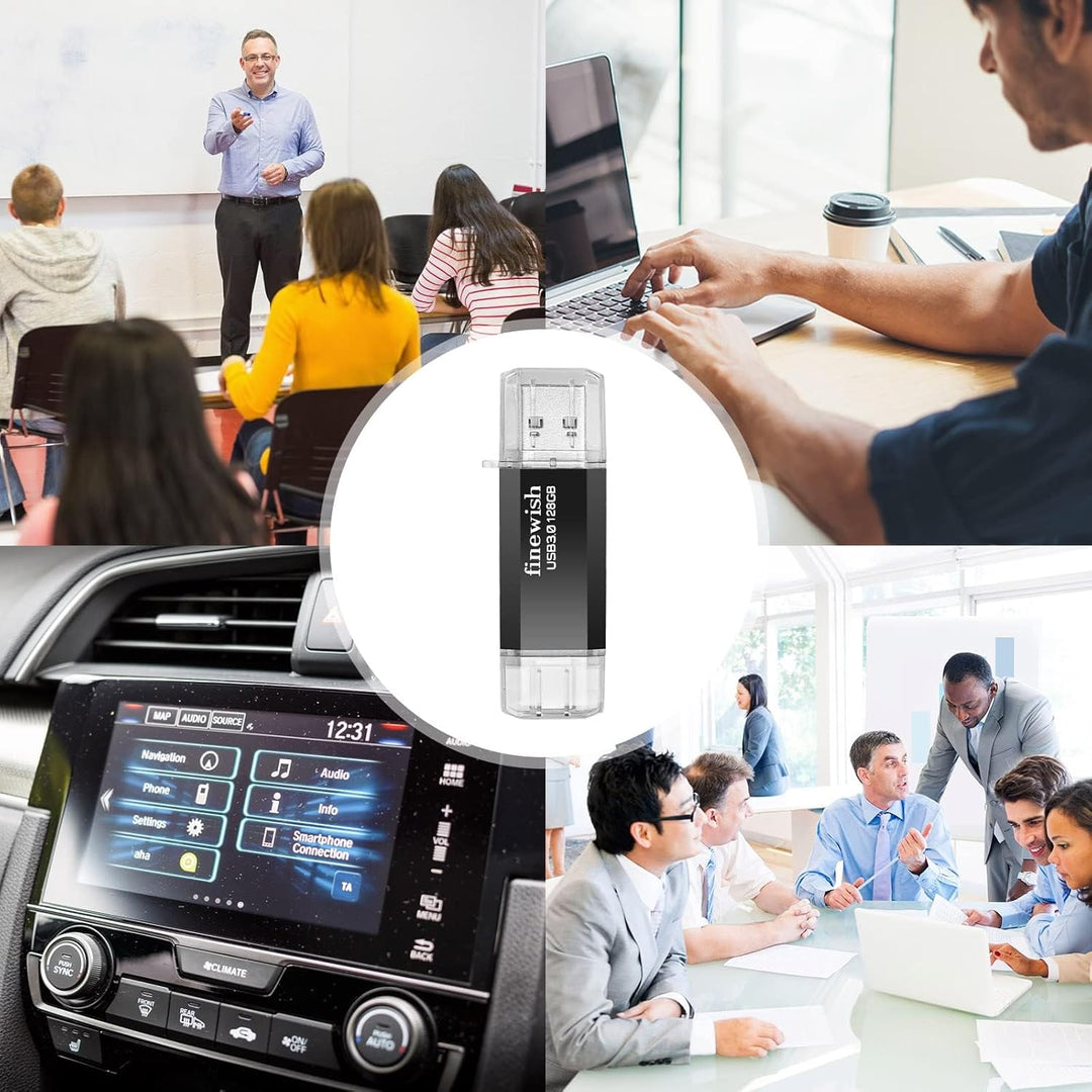 USB C Stick 128GB Speicher 40 MB/s Dual-Laufwerk Typ C + USB 3.0 Flash Drive-Speicherstick Memory St