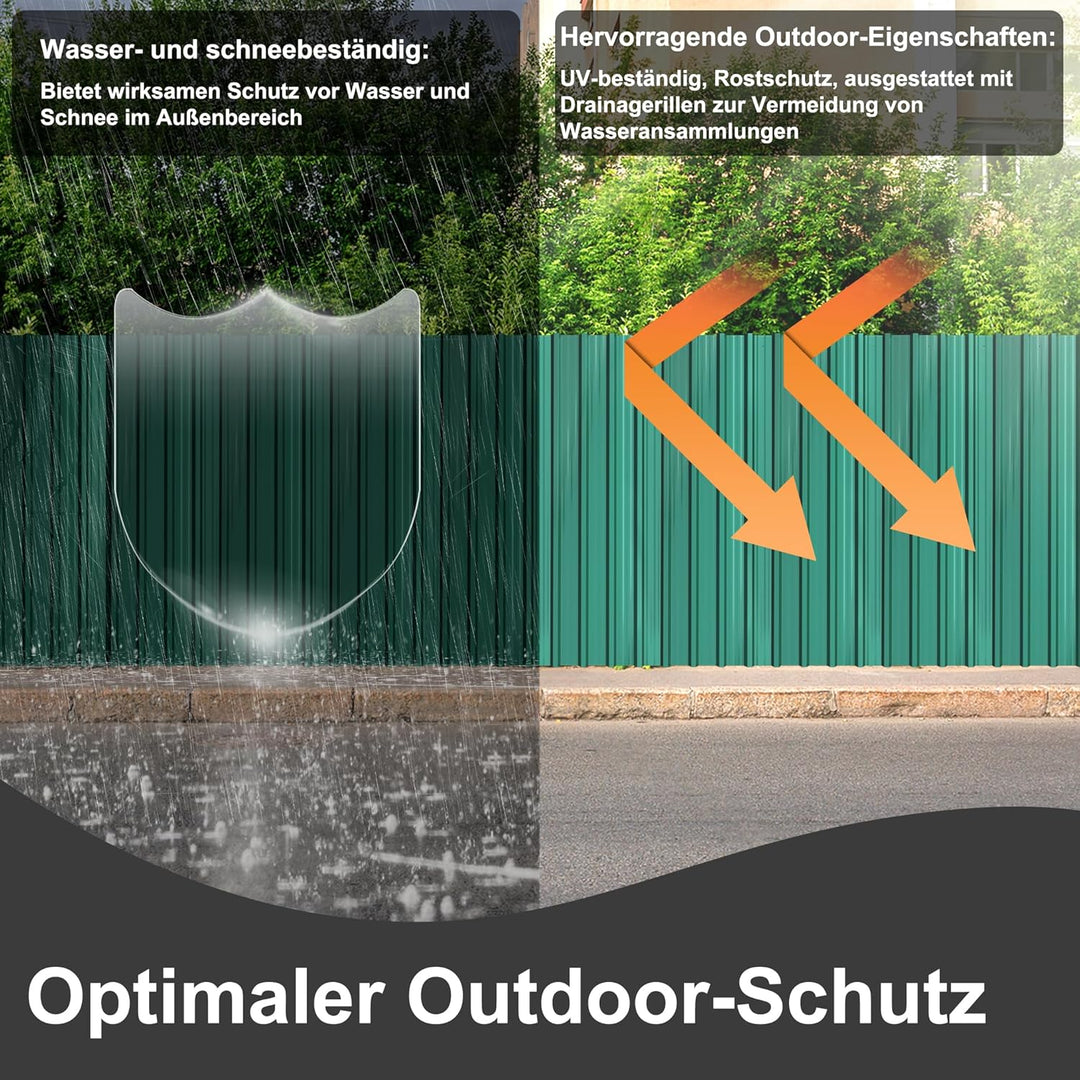 24x Trapezblech Profilblech 129,5 x 45 cm = 14 m² Grün – Verzinkt, Wetterfest & Korrosionsbeständig,