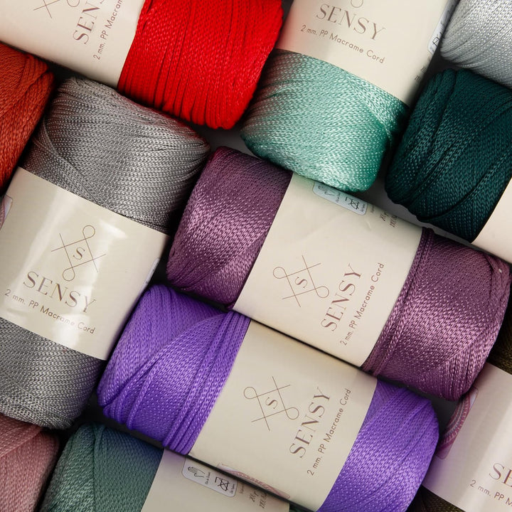 2 Garnstrange Sensy Premium 2 mm 230 Meter Polyester-Seil, 100% Polypropylen-Kordel Makramee-Kordel