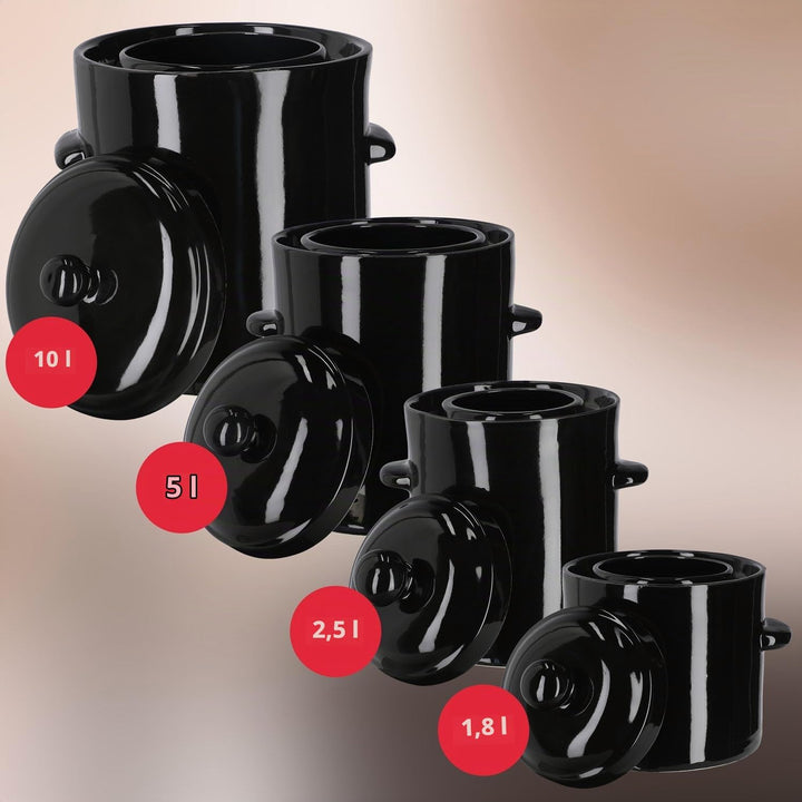KOTARBAU® Gärtopf Steinzeugtopf Steingut 10 l Kimchi Behälter Rumtopf Tontopf Sauerkrauttopf Tontopf