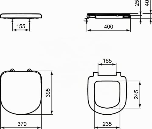 Ideal Standard T679801 Original Eurovit WC-Sitz, Weiss Tempo Weiss Gerundet|Normal close, Tempo Weis