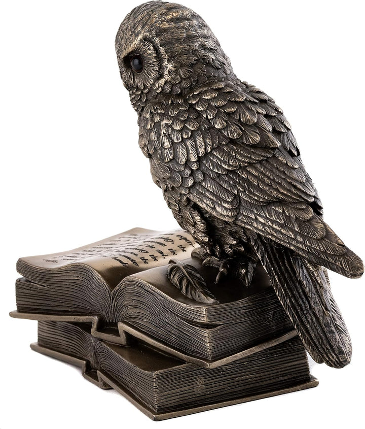 * Bronze * Barn Eule auf Buch Figur Statue Figur gross