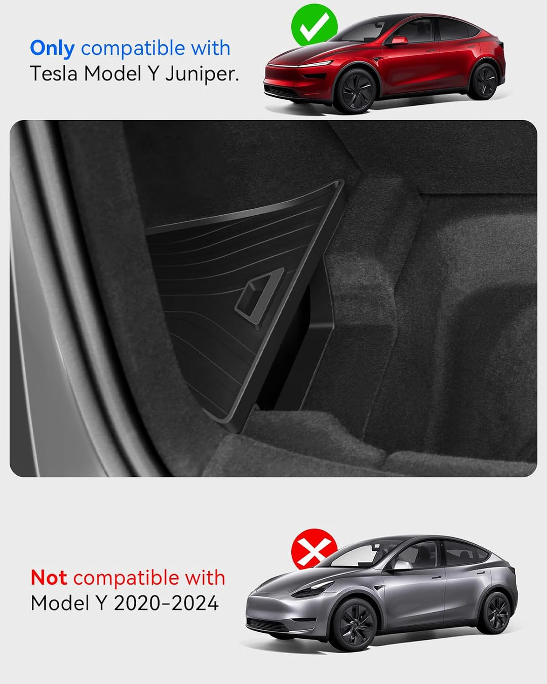 Kofferraum-Organizer für Tesla Model Y Juniper 2025 2026 2er Set mit Deckel – Wasserdicht, 1:1 Passf