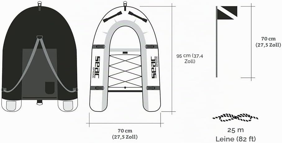 SEAC Unisex-Adult Bridge aufblasbarer Schwimmkörper für Freitaucher und Speerfischer, mit Schulterri