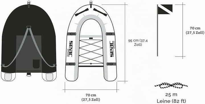SEAC Unisex-Adult Bridge aufblasbarer Schwimmkörper für Freitaucher und Speerfischer, mit Schulterri