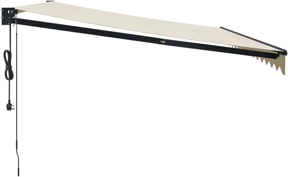 vidaXL Elektrische Markise mit Kurbel Creme 4,5x3 m 4.5 x 3 m Creme, 4.5 x 3 m Creme