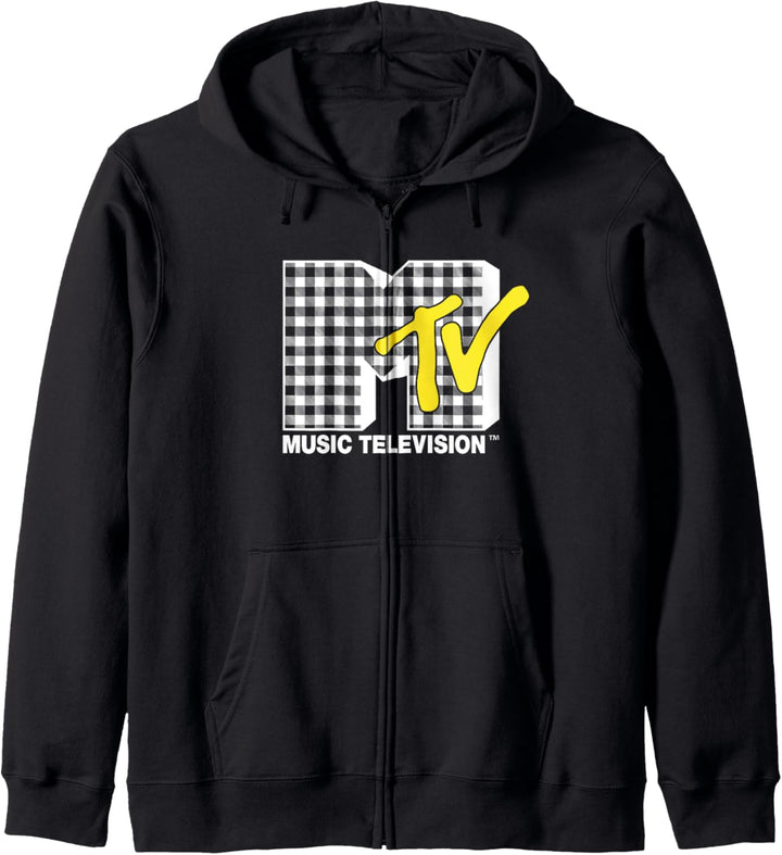 MTV Logo Gingham Yellow Kapuzenjacke
