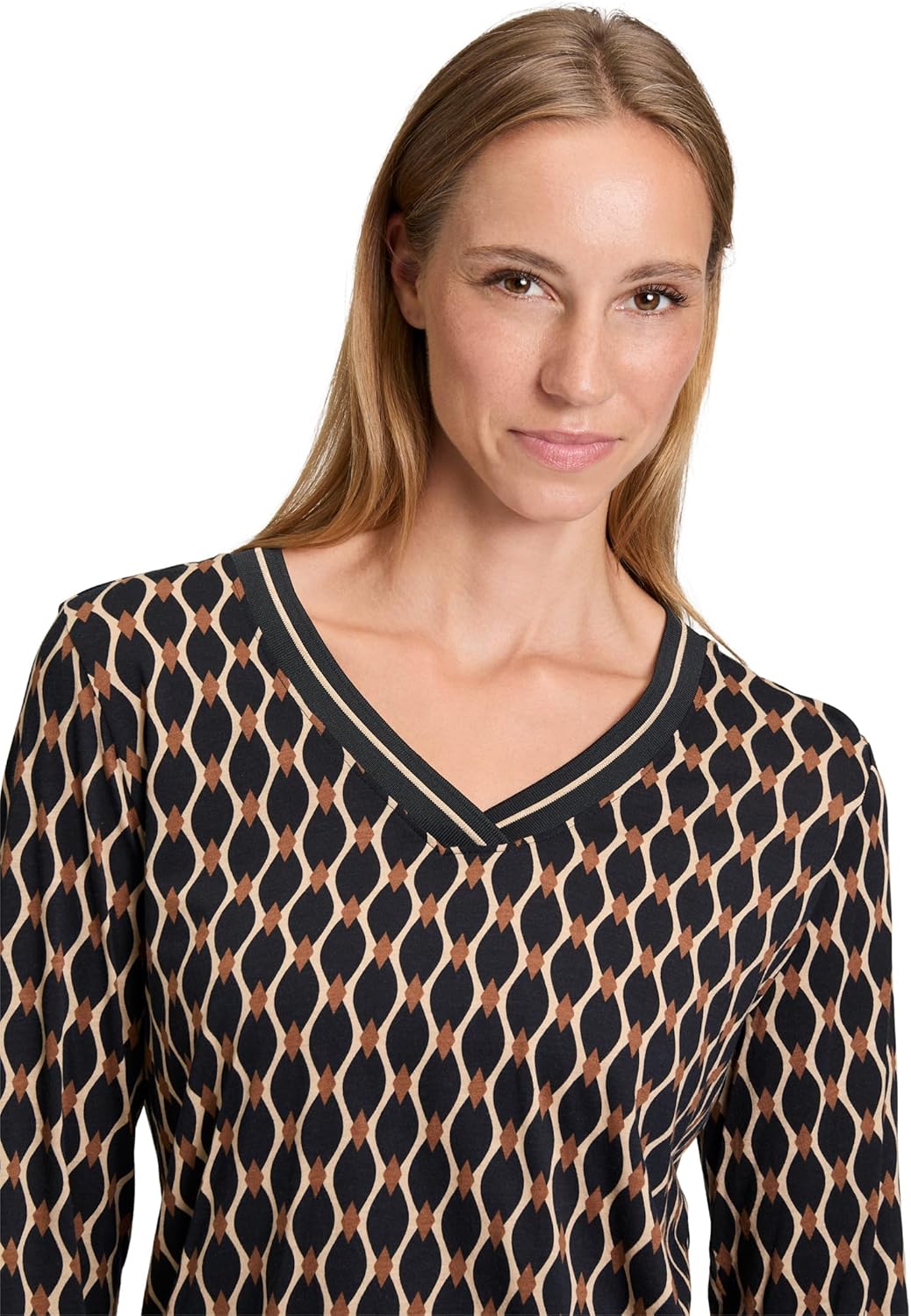 Betty Barclay Damen Rollkragenshirt Langarm 38 Schwarz/Beige, 38 Schwarz/Beige