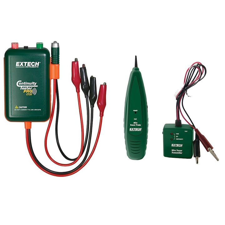 Extech Instruments CT20 Fern- und Lokal-Durchgangsprüfer & TG20 Draht-Tracer und Tongenerator, Schwa