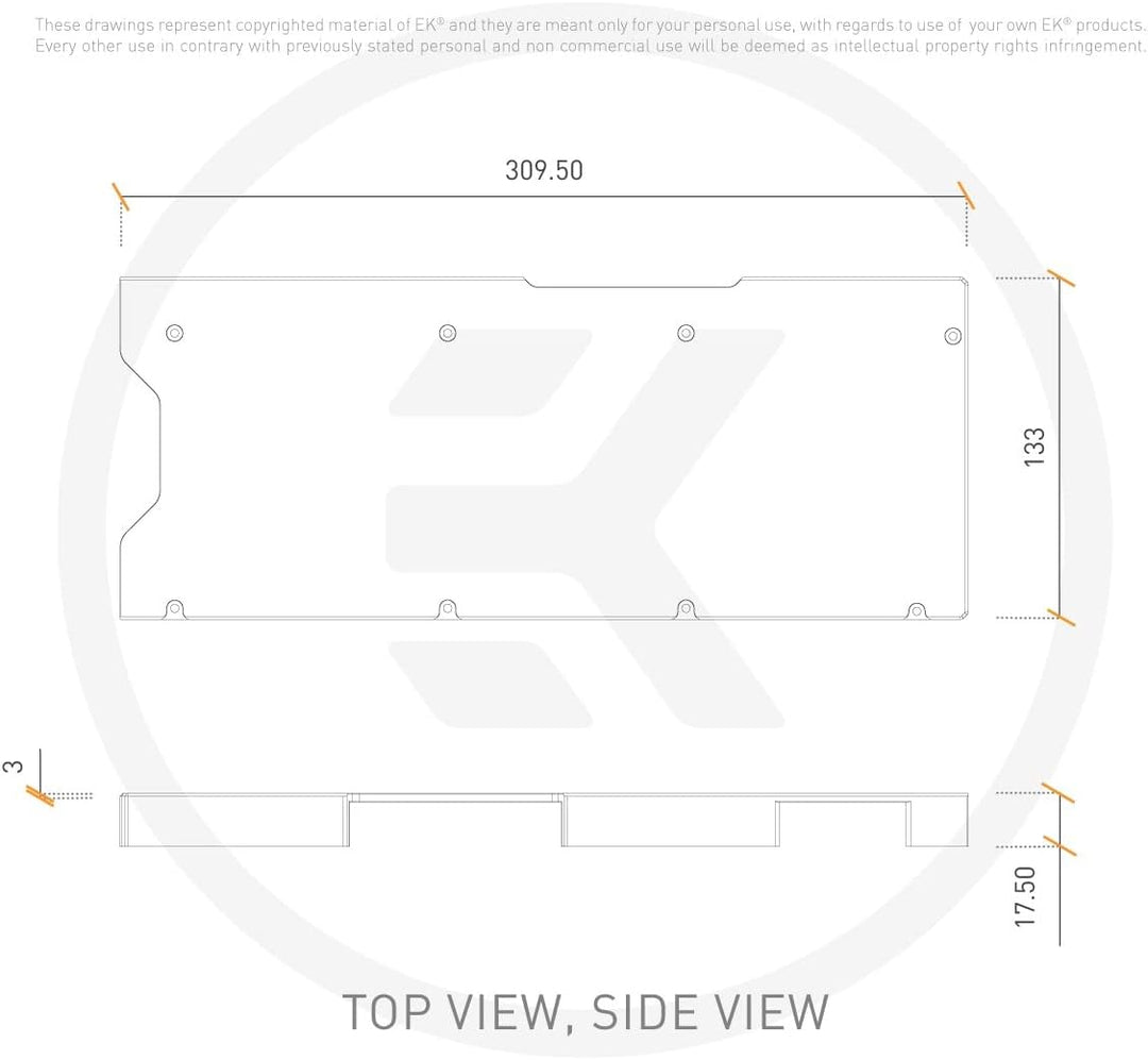 EK Water Blocks EK-Quantum Vector2 XC3 RTX 3080/90 Plaque arrière