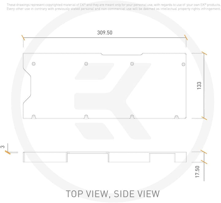 EK Water Blocks EK-Quantum Vector2 XC3 RTX 3080/90 Plaque arrière