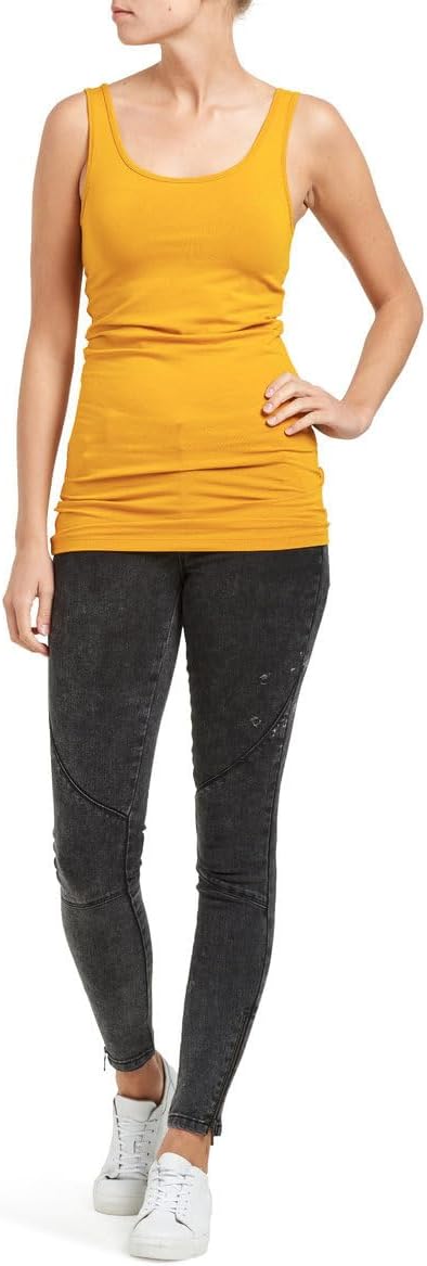 ONLY Damen Onllive Love Long Tank Noos Top XS Gelb/Grün/Rot (1x Golden Yellow, 1x Kalamata, 1x Burnt