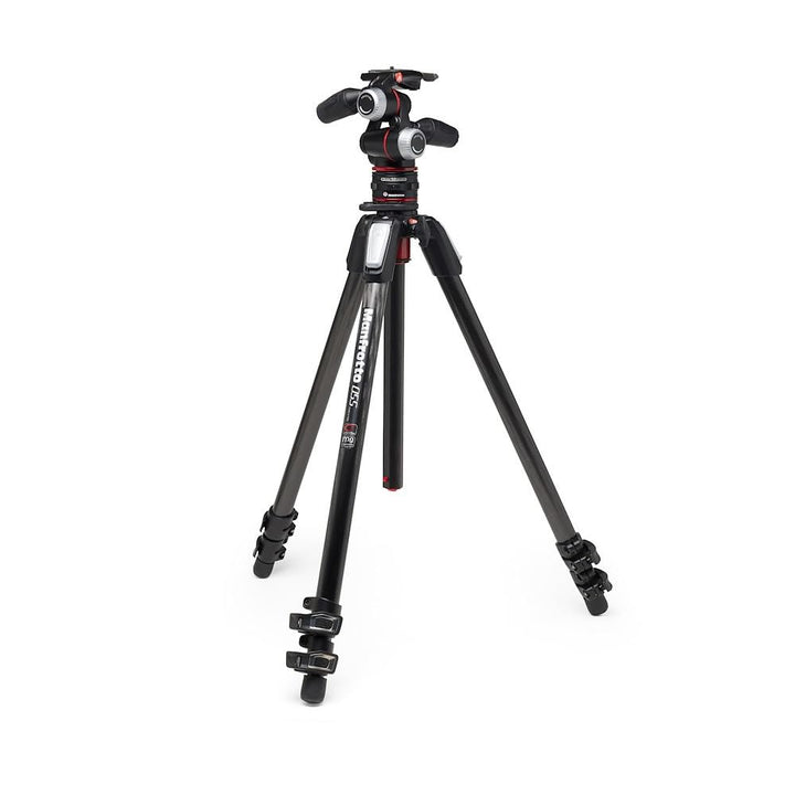 Manfrotto 3-Segment Stativ Kit mit 3-Wege-Neiger aus Aluminium, Fotostativ mit Move Quick Release Sy