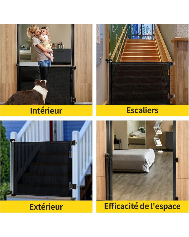 Treppenschutzgitter Ausziehbar 0-140cm,Türschutzgitter Ausziehbar mit Treppenschutz & Kindersicherun