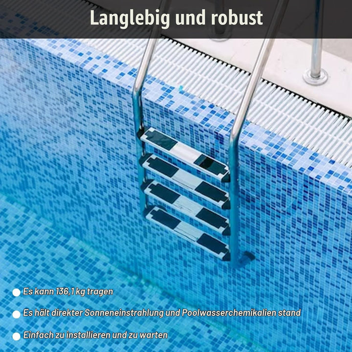 304 Edelstahl Poolleiter Ersatzstufe mit Rutschfestem Gummipolster Schwimmbadleitern Pedale mit Schr