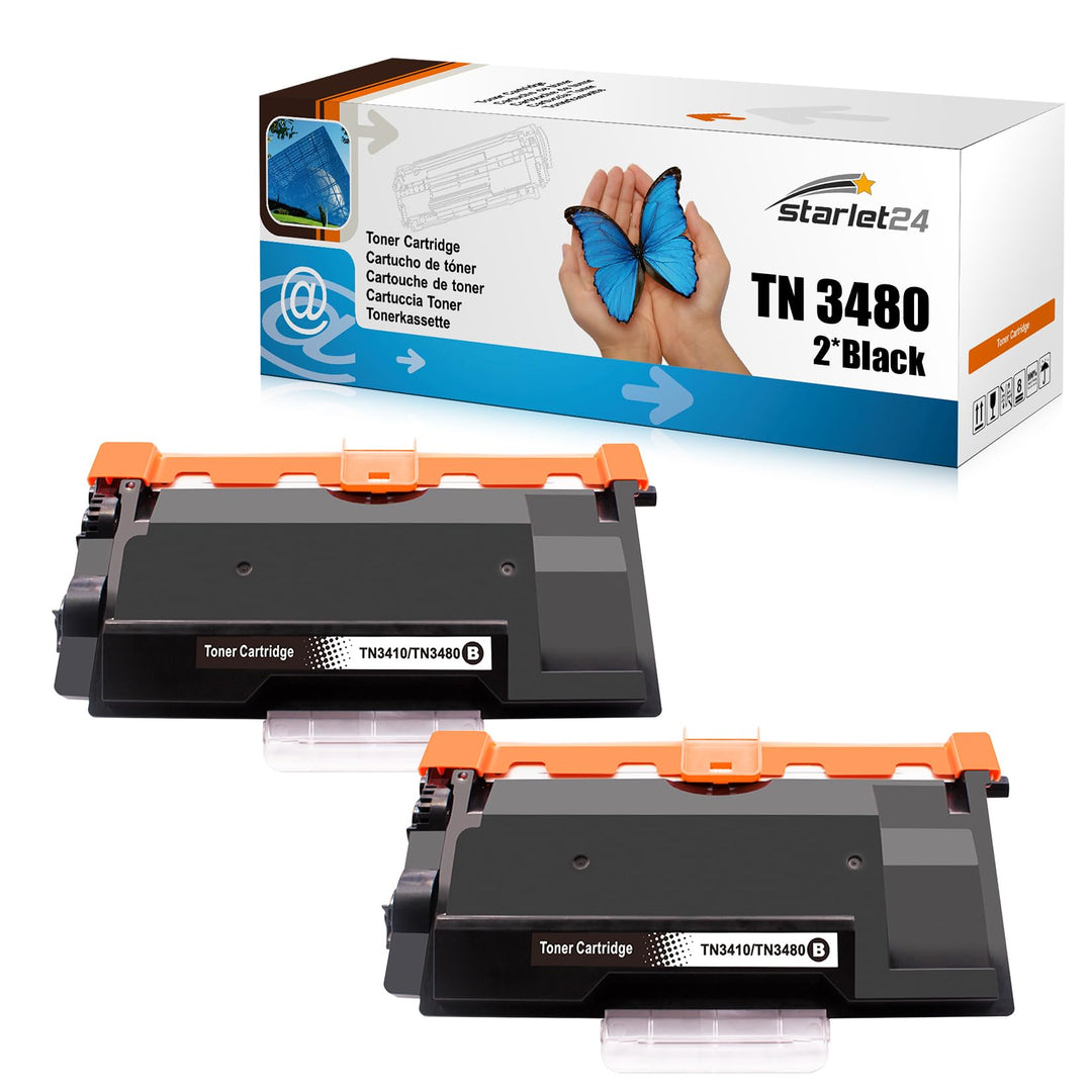 Starlet24 2X TN3480 TN-3480 Toner Kompatible für Brother TN3480, Toner Brother HL-L5100DN HL-L5100DN
