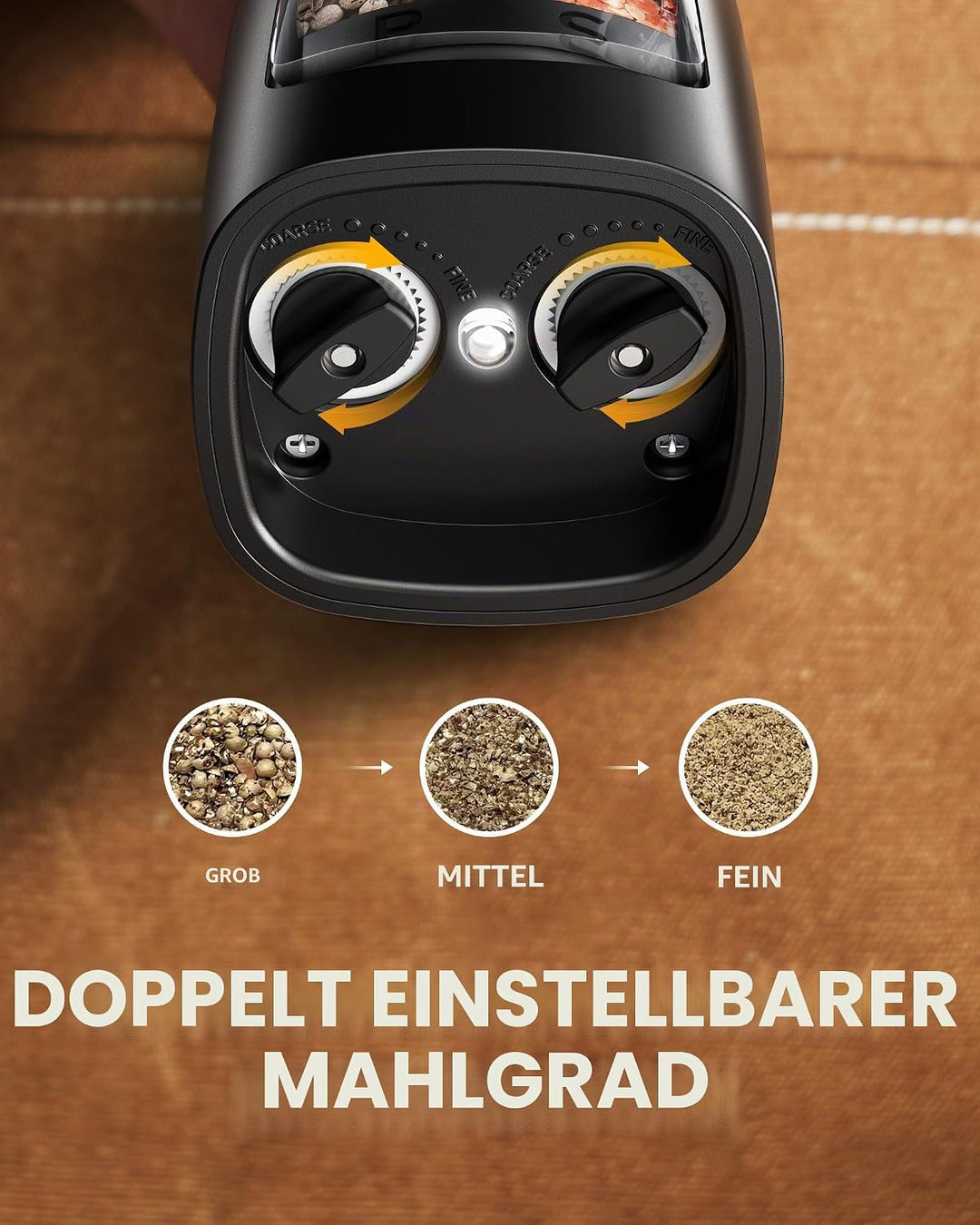 Sangcon 2 in 1 Salz und Pfeffermühle Elektrisch, Pfeffermühle USB-Aufladbarer，Automatische Einhandbe