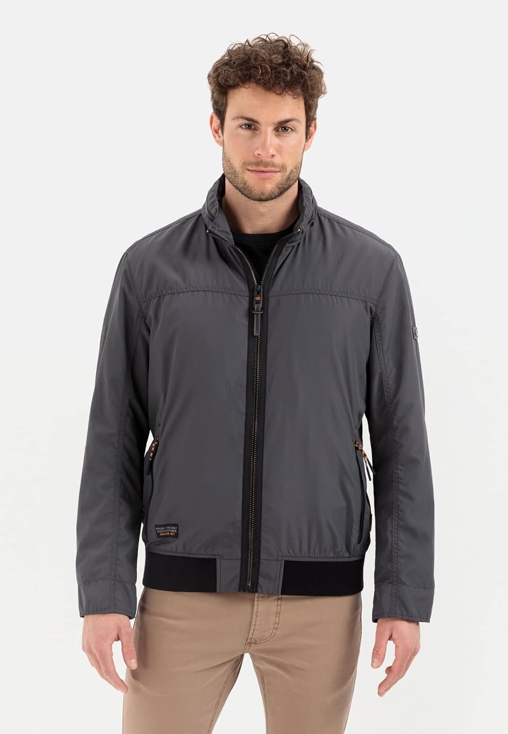 camel active Herren Leichter Blouson aus recyceltem Polyester 26 Shadow Grey, 26 Shadow Grey
