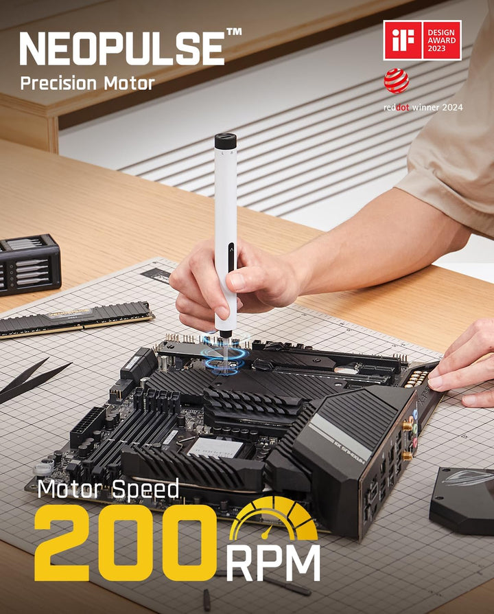Fanttik E1 MAX Mini Elektro Schraubendreher Set, 50 in 1 Magnetische Präzisions- Kit, 2 Gänge Drehmo