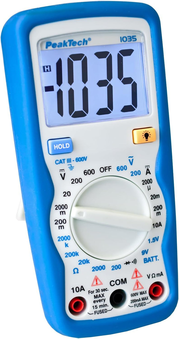 PeakTech Kompaktes Digital-Multimeter P1035, Blau, Weiss & Peak Tech P 1030 – Kontaktloser AC Spannu