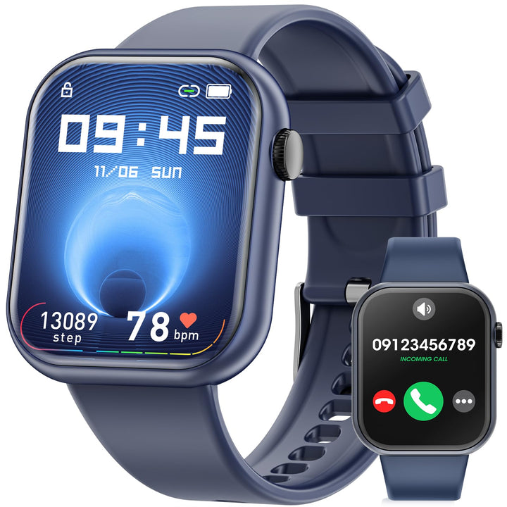 Smartwatch Damen Herren, 1.85" Zoll Touchscreen Smart Watch mit Bluetooth Anrufe, Uhr Damen Herren m