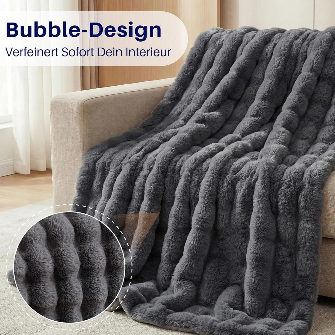 Kuscheldecke Kaninchen Plüsch Decke Super Soft Wohndecke Dick 1000 G/M² Flanell Decke Couchdecke War